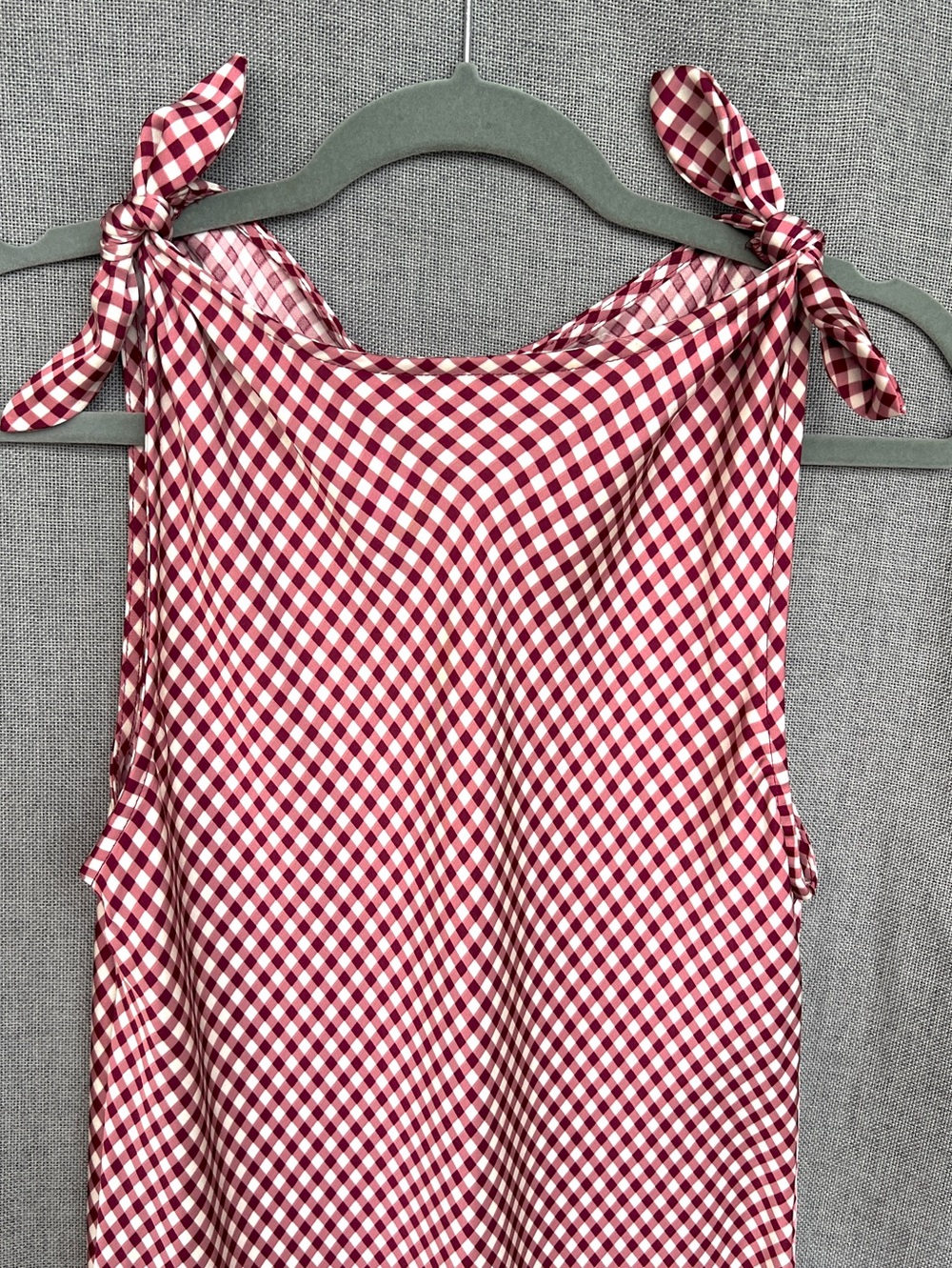 Caroline Constas checkered slip maxi dress white dark red size M - Picture 5 of 16